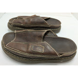 Arizona Jean Co AS-IS W9 M8 Y2K Vintage 90s Brown Leather Chunky Slide Sandals Slip-On Garden Work