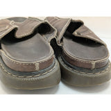 Arizona Jean Co AS-IS W9 M8 Y2K Vintage 90s Brown Leather Chunky Slide Sandals Slip-On Garden Work