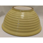 1930s Huge 13"X6" Yellow PFALTZGRAFF YORK PA Mixing Bowl Bread Dough Pottery Ribbed Beehive