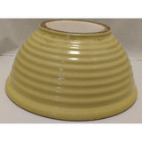 1930s Huge 13"X6" Yellow PFALTZGRAFF YORK PA Mixing Bowl Bread Dough Pottery Ribbed Beehive