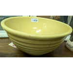 1930s Huge 13"X6" Yellow PFALTZGRAFF YORK PA Mixing Bowl Bread Dough Pottery Ribbed Beehive