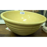 1930s Huge 13"X6" Yellow PFALTZGRAFF YORK PA Mixing Bowl Bread Dough Pottery Ribbed Beehive