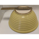 1930s Huge 13"X6" Yellow PFALTZGRAFF YORK PA Mixing Bowl Bread Dough Pottery Ribbed Beehive