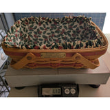 12" 1996 Holiday Cheer Longaberger Basket Christmas Collection Holly Fabric Liner Protector