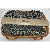 12" 1996 Holiday Cheer Longaberger Basket Christmas Collection Holly Fabric Liner Protector