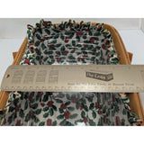 12" 1996 Holiday Cheer Longaberger Basket Christmas Collection Holly Fabric Liner Protector
