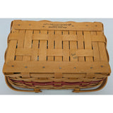 12" 1996 Holiday Cheer Longaberger Basket Christmas Collection Holly Fabric Liner Protector