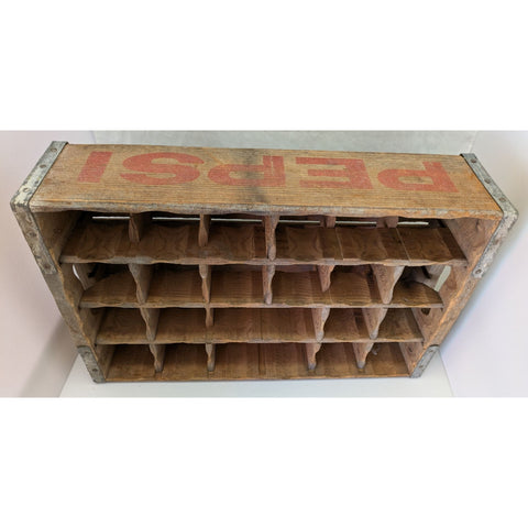 Pepsi Crate Wall Shelf Display Wooden 24 Bottles Carrier Rustic Beverage Vintage Antique Storage