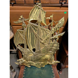 SLIGHT PEEL Dart USA 3663 Vintage Ship Wall Hanging Sail Boat Gold Tone Plastic Art make offer