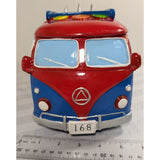 Surf VW Bus 2018 Blowfish 168 Resin Surfer Samba Hippie Van Blue Red 3 Surfboard Coin Piggy Bank Volkswagen