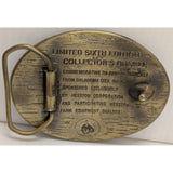 1980 Hesston National Finals Rodeo Belt Buckle Brass Sixth Limited Edition Team Roping Vintage