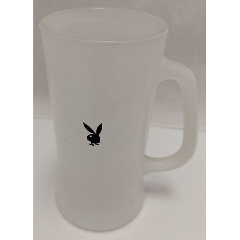 6" Playboy Frosted Glass Beer Mug Collectible Bunny Logo Barware Gift