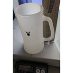 6" Playboy Frosted Glass Beer Mug Collectible Bunny Logo Barware Gift