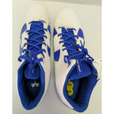 15 Men's Under Armour White Blue Fierce Phantom Mid MC UA Football Cleats 1283304-141