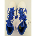 15 Men's Under Armour White Blue Fierce Phantom Mid MC UA Football Cleats 1283304-141