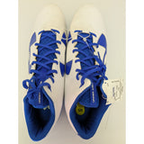 15 Men's Under Armour White Blue Fierce Phantom Mid MC UA Football Cleats 1283304-141