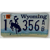 1 356 AB Wyoming License Plate Porsche 1994 Sticker Cowboy Bronc Horse Busting A