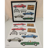 1969 Camaro Prints Set Grumpy Old Camaro Owner Lives Here Framed Art Colorful Classic