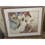 Draft MAKE OFFER MUSIC Framed Alvar Sunol Allegories Of The Arts Lithograph Embossed Musical Scene 32"x26" Glass