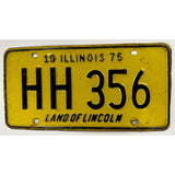1975 HH 356 Illinois License Plate Porsche Yellow Land of Lincoln