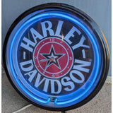AS-IS Harley-Davidson Vintage ACE FAT BOY Large 20” Neon Light Up Indoor Wall Clock Roadhouse