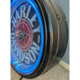 AS-IS Harley-Davidson Vintage ACE FAT BOY Large 20” Neon Light Up Indoor Wall Clock Roadhouse