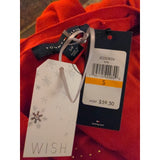 Small Petite Tommy Hilfiger Woman Holiday Argyle Gold Stud Sweater Red Size S/P