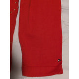 Small Petite Tommy Hilfiger Woman Holiday Argyle Gold Stud Sweater Red Size S/P