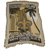 59x45" NFL Super Bowl XLIV 2010 Saints Champions Throw Blanket The Northwest Acrylic