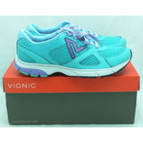 6.5 Teal Vionic Women Drift Satima Sneaker Orthotic Support Walking Shoes Lace Up