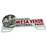 Mesa Verde National Park Prehistoric Ruins Metal License Plate Topper Vintage 1960s