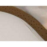 AS-IS Discoloration 36 Ariat Belt Ostrich Print Leather Western Silver Tone Tip Buckle Ladies