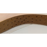 AS-IS Discoloration 36 Ariat Belt Ostrich Print Leather Western Silver Tone Tip Buckle Ladies