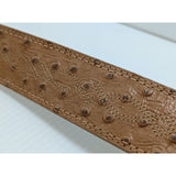 AS-IS Discoloration 36 Ariat Belt Ostrich Print Leather Western Silver Tone Tip Buckle Ladies