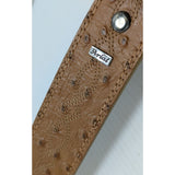 AS-IS Discoloration 36 Ariat Belt Ostrich Print Leather Western Silver Tone Tip Buckle Ladies