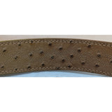 AS-IS Discoloration 36 Ariat Belt Ostrich Print Leather Western Silver Tone Tip Buckle Ladies