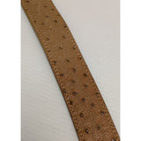 AS-IS Discoloration 36 Ariat Belt Ostrich Print Leather Western Silver Tone Tip Buckle Ladies