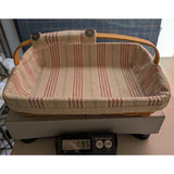 13" Bee 2002 Back Porch Longaberger Basket Striped Fabric Liner Red/Blue/Green Rectangle