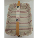 13" Bee 2002 Back Porch Longaberger Basket Striped Fabric Liner Red/Blue/Green Rectangle