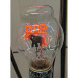 1960s GOP Elephant Filament Bulb Vintage Light Up Republican Party Aerolux Duro-Lite Neon