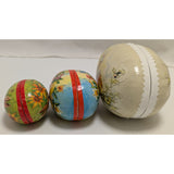 3 Easter Paper Mache Egg Candy Container Germany Vintage Rabbit Chick Mailman Nestler Folk Art