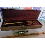 1964 Collegiate 513 Tenor Trombone Frank Holton & Co Elkhorn 84 Mouthpiece Case 614 Slide