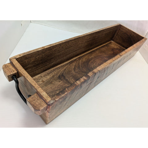 21" thirty-one Rustic Wooden Rectangular Box With Metal Handles