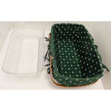 12" 1999 Gathering Longaberger Basket Heritage Green Fabric Liner Two Handle Protector