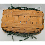12" 1999 Gathering Longaberger Basket Heritage Green Fabric Liner Two Handle Protector