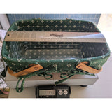 12" 1999 Gathering Longaberger Basket Heritage Green Fabric Liner Two Handle Protector