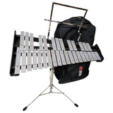 Gearlux GLPK32 32-Key Silver Glockenspiel Percussion Bell Kit W/Adjustable Stand & Bag Set