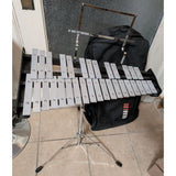 Gearlux GLPK32 32-Key Silver Glockenspiel Percussion Bell Kit W/Adjustable Stand & Bag Set