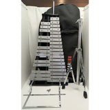 Gearlux GLPK32 32-Key Silver Glockenspiel Percussion Bell Kit W/Adjustable Stand & Bag Set