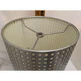 15x8 Grid Mesh Perforated Metal Lamp Shade Brushed Steel Cylinder Modern George Kovacs MCM